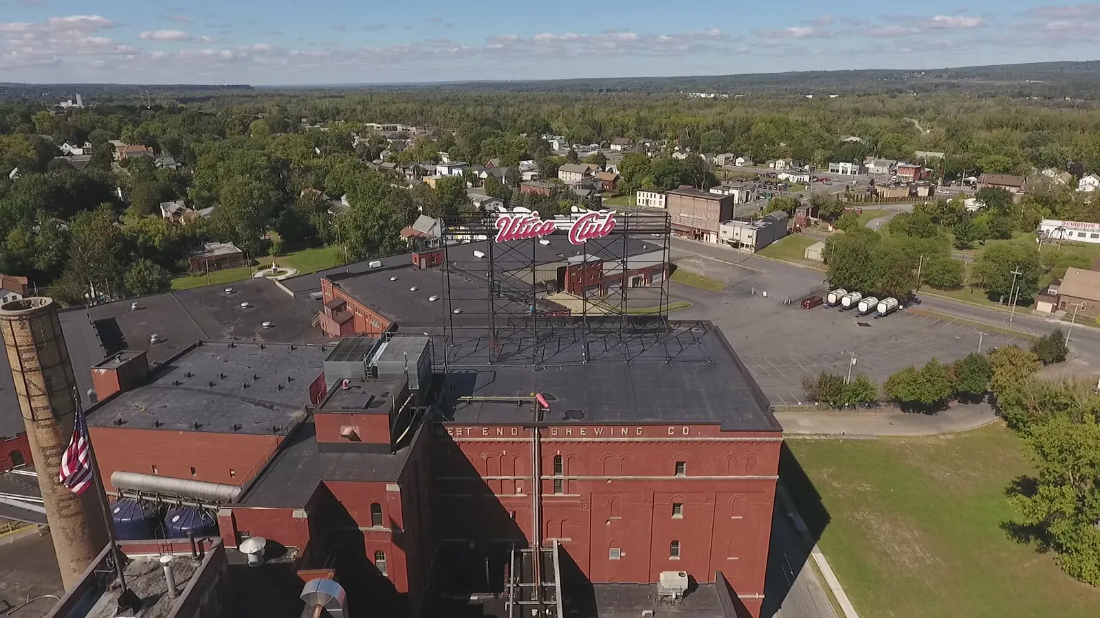 Utica Club sign over the West End Brewing Co. building