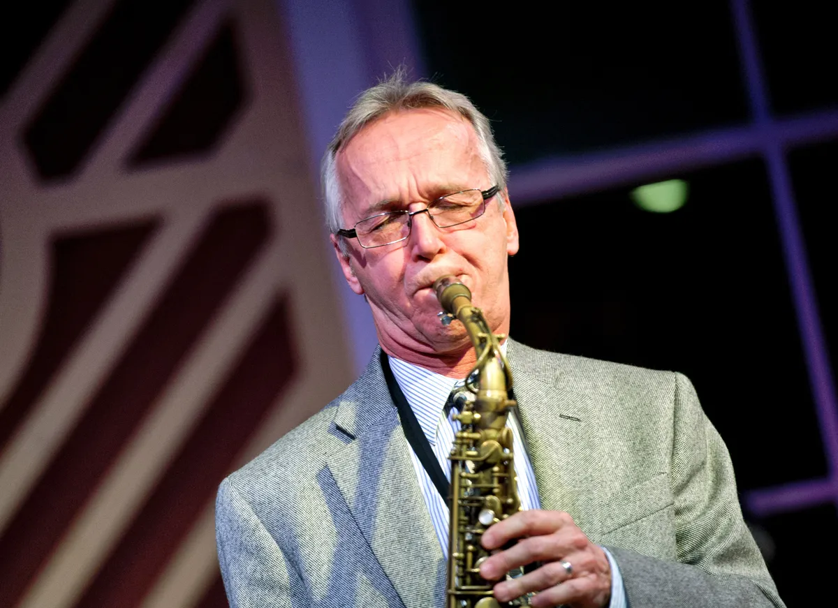 Monk Rowe playing alto saxophone