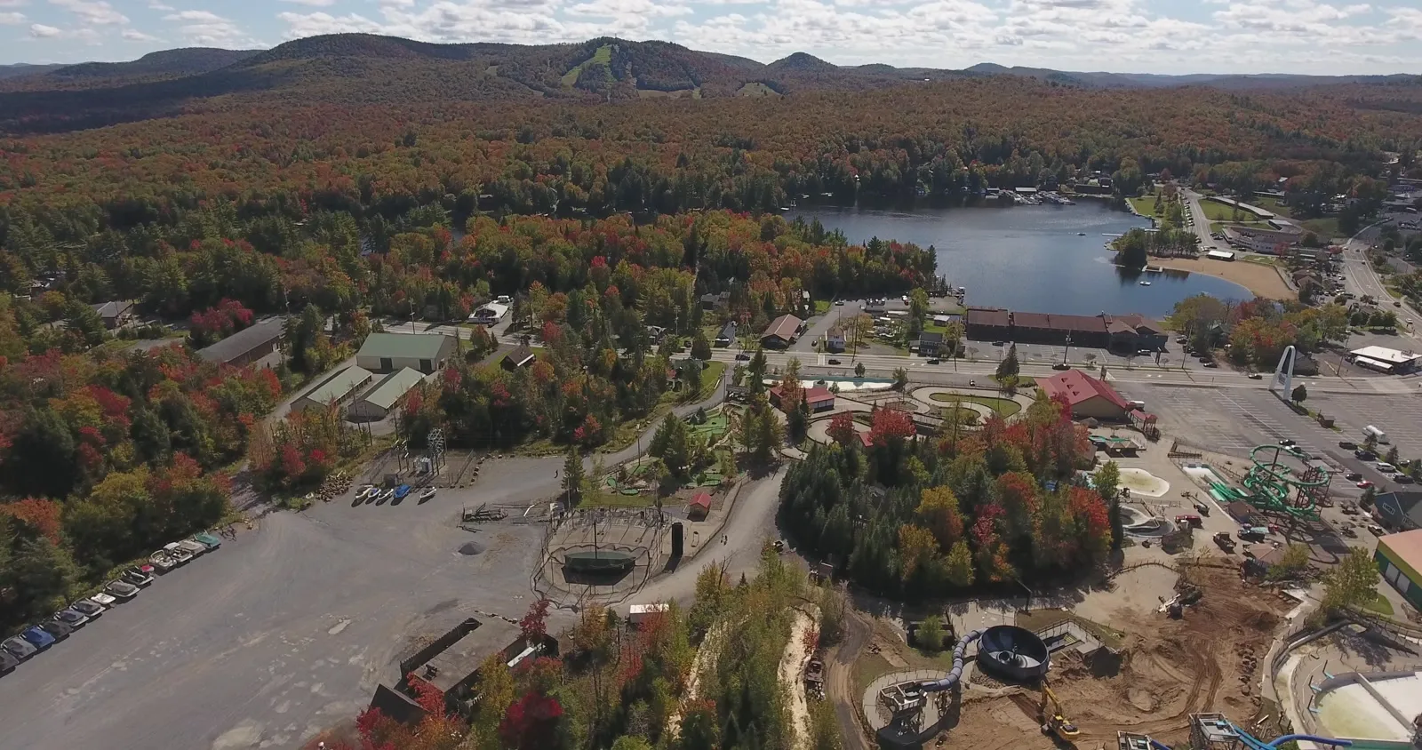 Water Safari, the village and McCauley Mountain in one frame